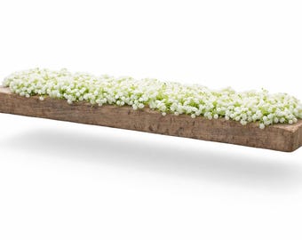 White Snowball Hydrangea Centerpiece - Mantel Decor in a 38" Long Sugar Mold