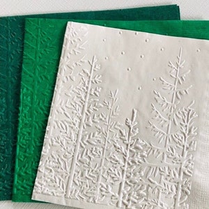 Pine Tree Napkin ~ Embossed Paper Napkins ~ Forest ~ Woods ~ Nature ~ Winter Wedding ~ Shower ~ Outdoor Party ~ Beverage ~ Appetizer ~ Cake