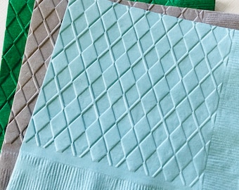 Argyle Napkin ~ Embossed Paper Napkin ~ Golf ~ Retirement ~ Birthday Party ~ Anniversary ~ Beverage ~ Cocktail ~ Appetizer ~ Cake