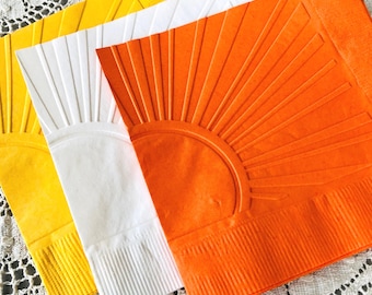 Sunshine Paper Napkin ~ Embossed Napkins ~ Sunburst ~ Summer Party ~ Wedding ~ Picnic ~ Birthday ~ Baby Shower ~ Beverage ~ Cake