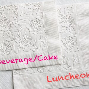 Floral Peony Napkin ~ Embossed Paper Napkins ~ Garden Party ~ Picnic ...