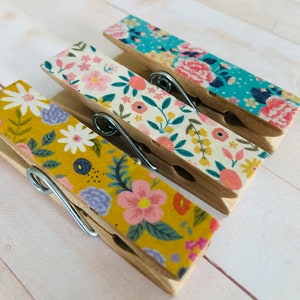 Wildflower Chunky Decorative Clothespin ~ Snack Chip Clip ~ Photo Display Holder ~ Party Favor ~ Teacher ~ Birthday ~ Shower ~ Mom Gift