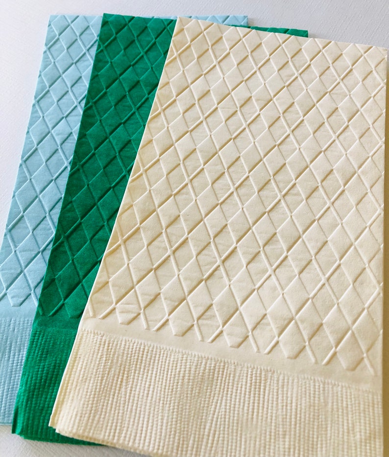 piknwildflowers Argyle Embossed Paper Napkins - Thumbnail 3