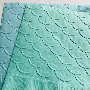 Mermaid Napkin ~ Embossed Paper Napkins ~ Beach ~ Pool Party ~ Mermaid Theme Decorations ~ Birthday ~ Beverage  ~ Cocktail ~ Cake