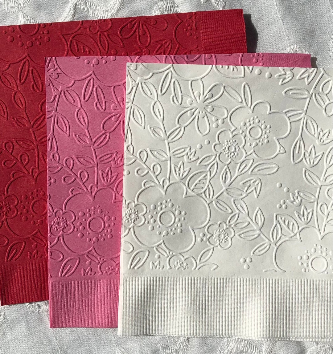 Wildflower Napkin Embossed Paper Napkins Floral Garden Party Outdoor