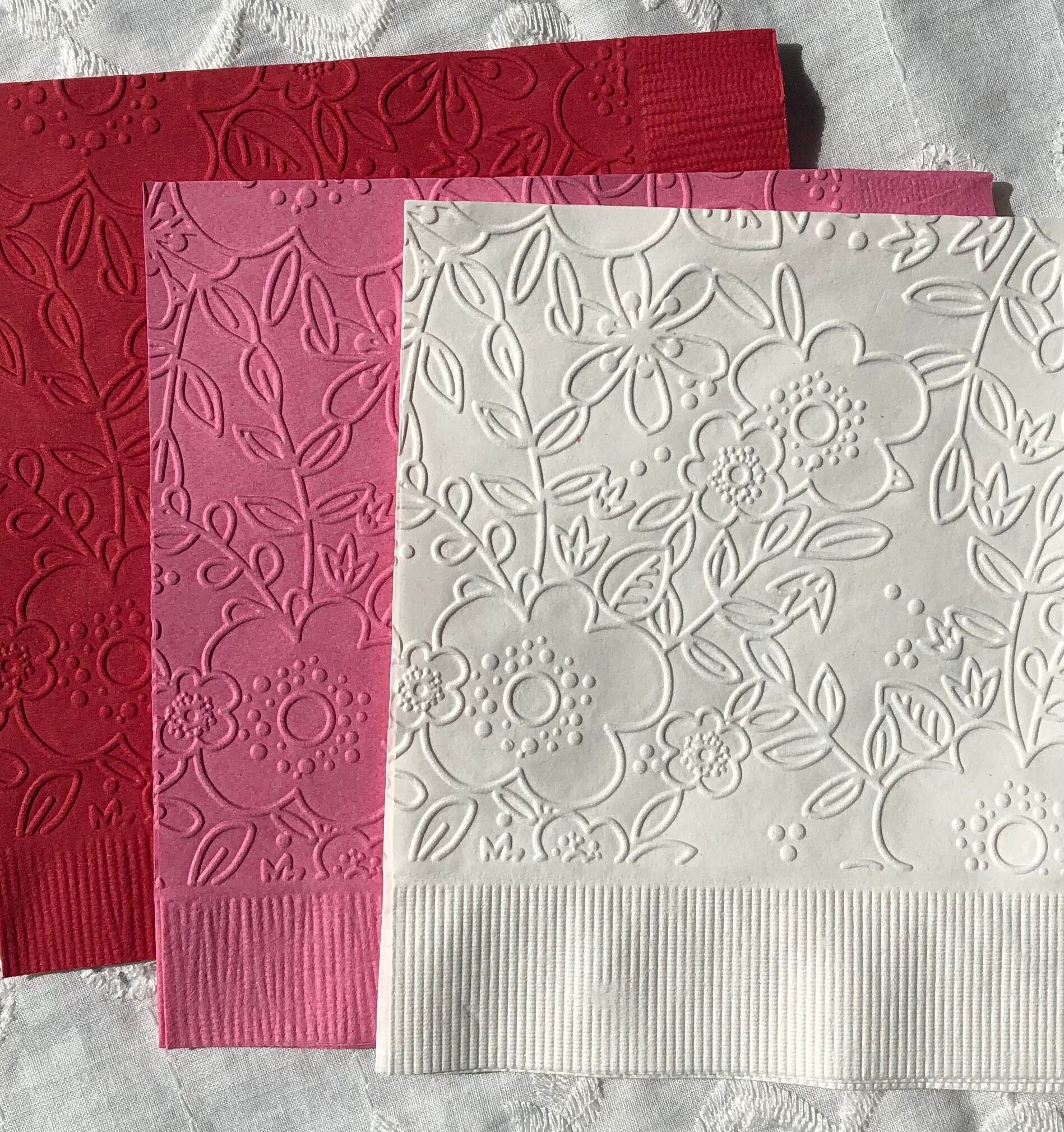 Wildflower Napkin Embossed Paper Napkins Floral Garden Party Outdoor Picnic Birthday Wedding Bridal Shower Beverage Cake