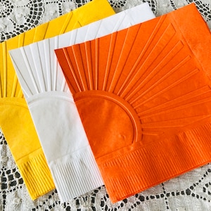 Sunshine Napkin ~ Embossed Paper Napkins  ~ Sunburst ~ Summer ~ Sun Rays - Sun ~ Picnic ~ Birthday Party ~ Wedding  ~ Anniversary ~ Shower