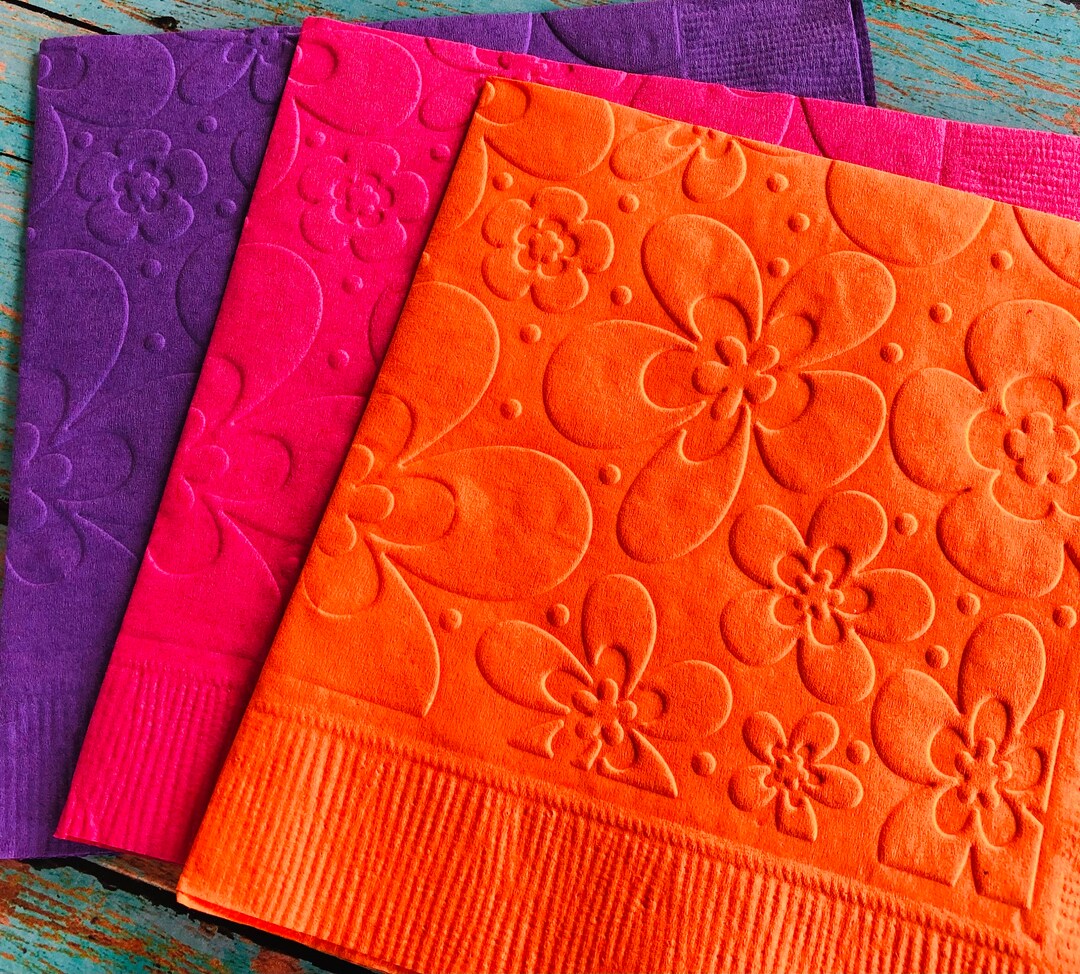 Floral Napkin Embossed Paper Napkins Wedding Garden Party Picnic