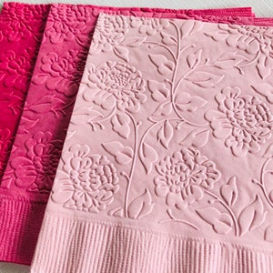 Floral Peony Napkin ~ Embossed Paper Napkins ~ Garden Party ~ Picnic ...