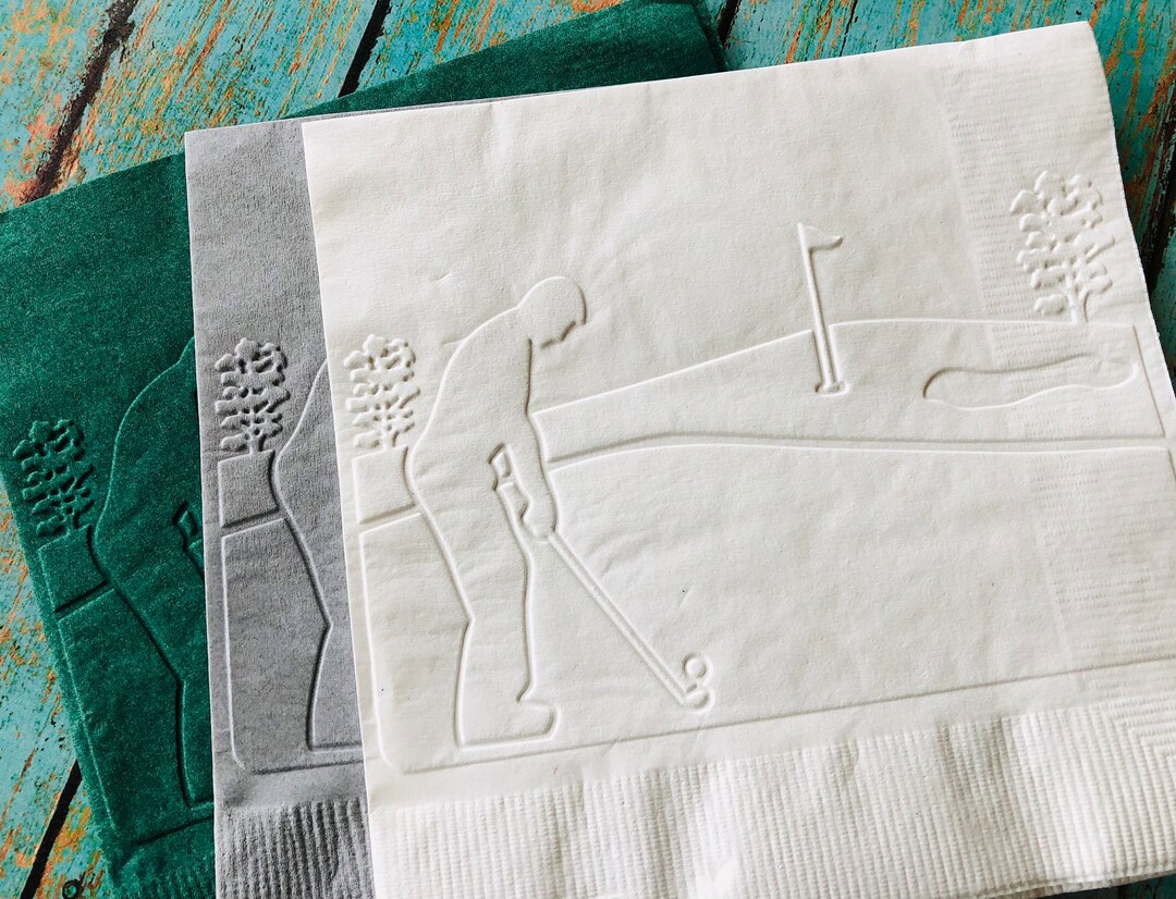Golf Napkin Embossed Paper Napkins Golf Birthday Bachelor Party