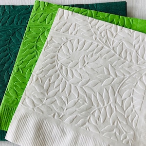 Botanical Vine Leaf Napkin ~ Embossed Paper Napkins ~ Garden Party ~ Birthday Party ~ Wedding ~ Bridal ~ Baby Shower ~ Beverage ~ Luncheon