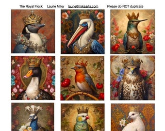 Collage Sheet: The Royal Flock-300 dpi Digital Download Collage Images