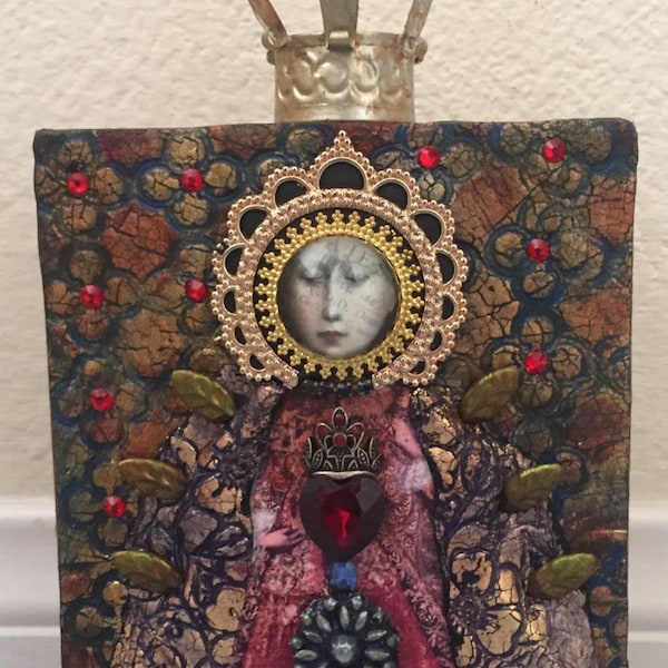 Mixed media Polymer Clay icon "All is But Fortune"