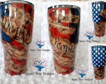 Constitution tumbler cup Trump Patriotic Flag