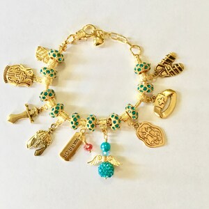 Turquoise Rhinestone Gods Armor Bracelet