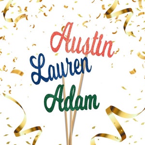 Custom Name Centerpieces, Graduation Centerpieces, Birthday Décor, Table Decorations, Made of Glitter Cardstock, Great For Cake Toppers!