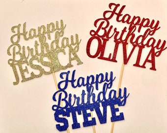 Birthday Centerpiece Sticks, Custom Name Centerpiece Stick, Glitter Decoration, Birthday Gifts, Perfect Cake Toppers, Party Decorations