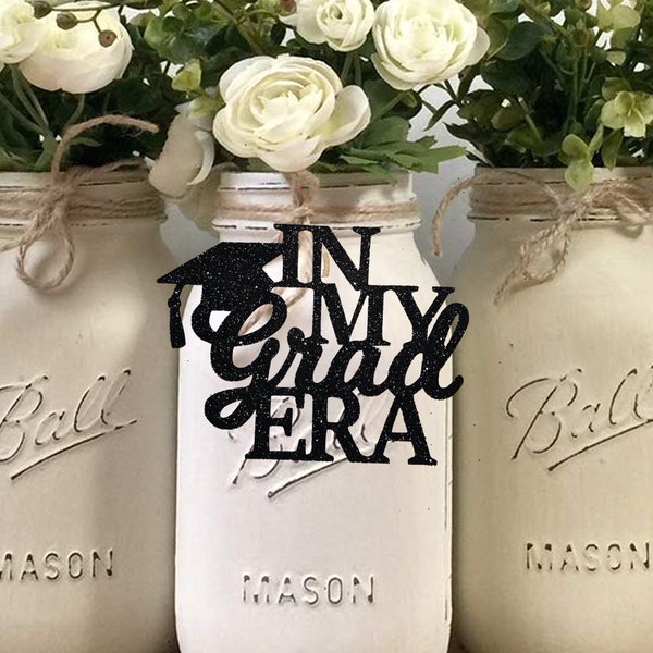 DIY Grad Tags, Grad Tag Centerpieces, Graduation Centerpiece, Graduation Decorations, Made of Glitter Cardstock, Great For Mason Jars, 2024