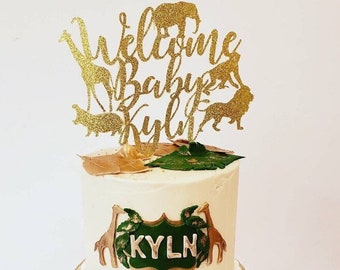 Safari Baby Shower Gifts, Safari Cake Topper, Safari Birthday Cake topper First Birthday, Jungle Cake Topper, Safari 1st Birthday Photo Prop