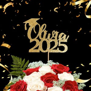 2025 Graduation Centerpiece Stick: Glitter Cardstock, Starlite Font