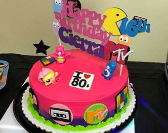 80s cake topper etsy