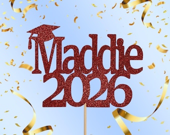 Personalized Graduation Centerpiece Sticks 2026: Glitter Cardstock Decorations