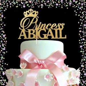 Prinzessin Birthday Topper, Erster Geburtstag Tortenstecker, Gold Princess Cake Topper, One Cake Topper, Jeder Name, Prince Birthday Cake Topper