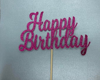 Happy Birthday Centerpiece Sticks, Any Color, Birthday Décor, Birthday Decorations, Party Supplies, Table Decorations, Glitter Cardstock