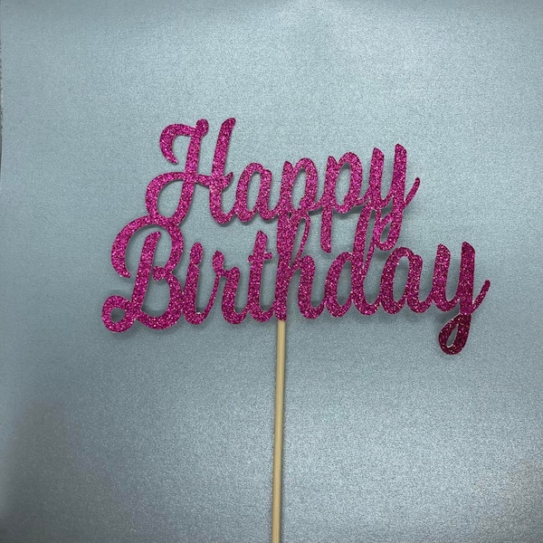 Happy Birthday Centerpiece Sticks, Any Color, Birthday Décor, Birthday Decorations, Party Supplies, Table Decorations, Glitter Cardstock