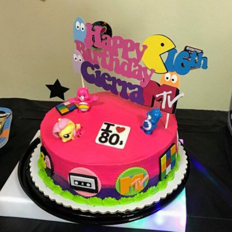 80s Theme Birthday 50th Birthday Cake Topper 80s Birthday | Etsy
