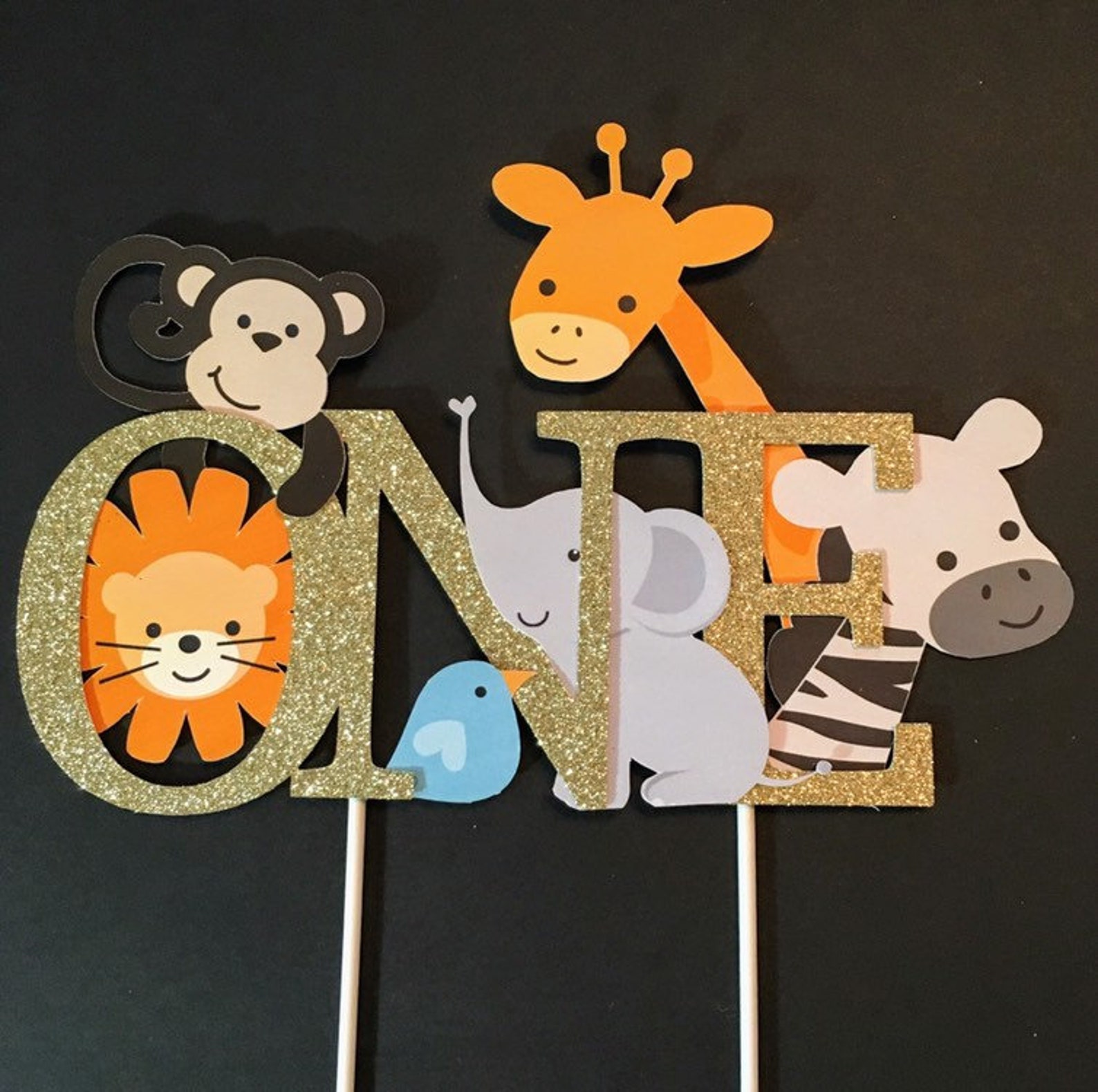 safari cake topper first birthday