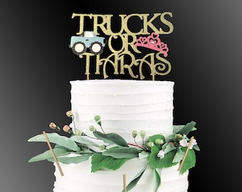 Trucks or Tiaras, Trucks or Tiaras Cake Topper, gender reveal cupcake toppers,gender reveal cupcakes, Boy Or Girl, New Baby