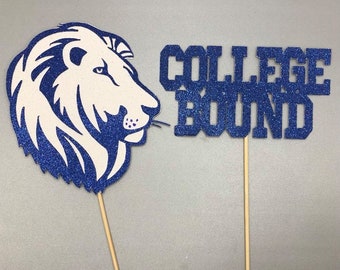 Custom Any College Bound Graduation Centerpiece Sticks, Graduation Centerpiece, Custom school logo, Graduation Table Decor