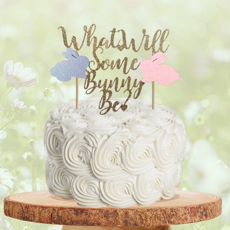 Bunny Cake Topper Bunny Gender Reveal Cake Toppereaster Etsy Bunny Cake Topper Bunny Gender Reveal Cake Toppereaster Etsy