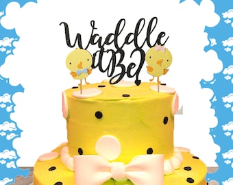 Decorazione per torta "Waddle It Be": decorazione per la festa di rivelazione del sesso dell'anatra