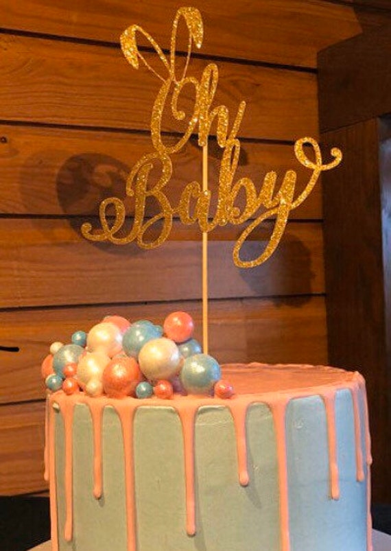 Oh Baby バニー ケーキ トッパー、ベビー シャワー ケーキ トッパー 