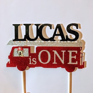 Fire Truck Cake Topper,Fireman Birthday, Firefighter Birthday Party,fire truck,Fireman birthday Cake,Fire dog Smash Cake, Fireman Cake