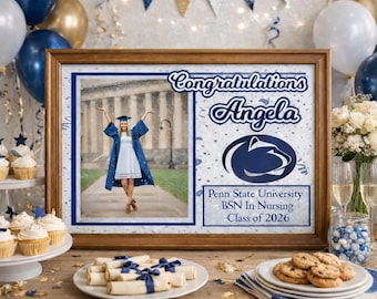 Custom Graduation Photo Metal Print, Personalized Grad Gift, Class of 2026 Keepsake Sign