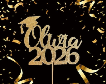 Custom Glitter Graduation Centerpiece Sticks, Personalized Grad Party Decor 2026