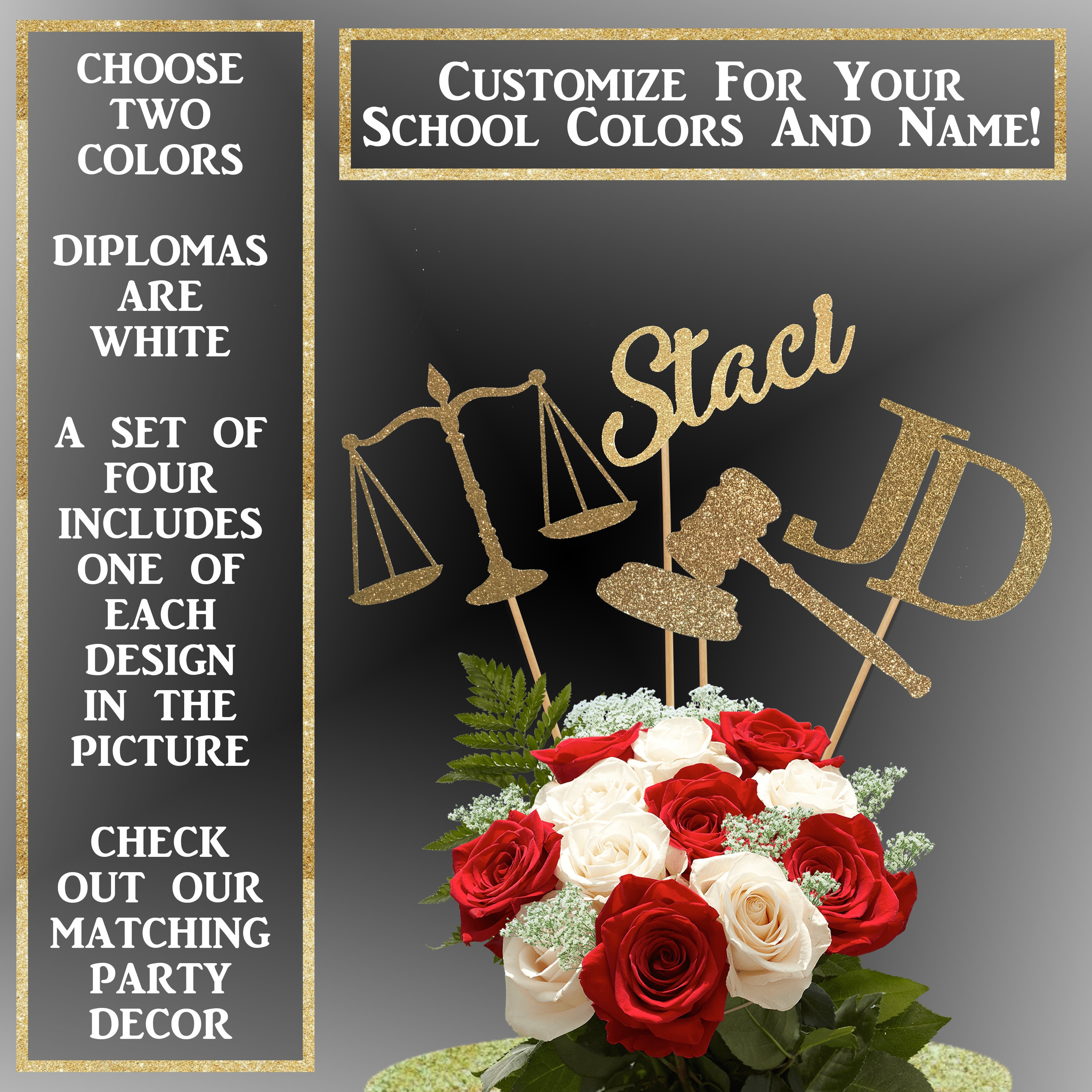 Law School Graduation Centerpiece Lawyer Graduation Etsy