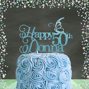 50th Birthday, 50th Birthday Cake Topper, 50th Birthday centerpiece,Any Age Birthday Cake Topper, 50th Birthday Decoration, Custom Birthday