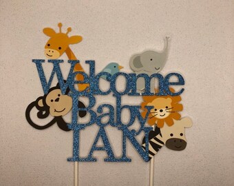 Bienvenue Baby Safari Cake Topper, Safari Baby shower Cake topper Premier anniversaire, Jungle Cake Topper, Safari 1er anniversaire Nouveau bébé