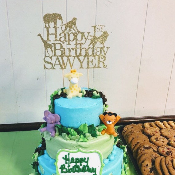 Safari Cake Topper Safari Birthday Cake Topper First Etsy