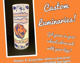Luminárias de formatura personalizadas: decoração de mesa para ensino médio ou faculdade