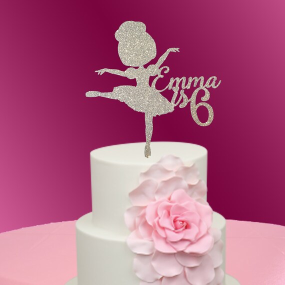 Personalised Custom Glitter Cake Topper, Ballet Ballerina Girls