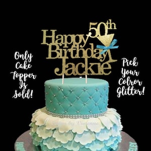 50th Birthday, 50th Birthday Cake Topper, 50th Birthday centerpiece,Any Age Birthday Cake Topper, 50th Birthday Decoration, Custom Birthday