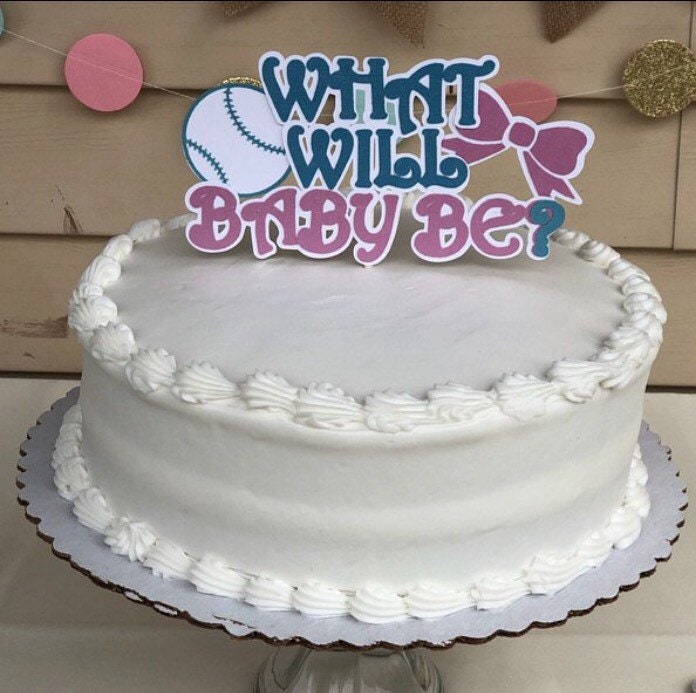 Baseballs or Bows Gender Reveal cake topper Baseballs or Etsy