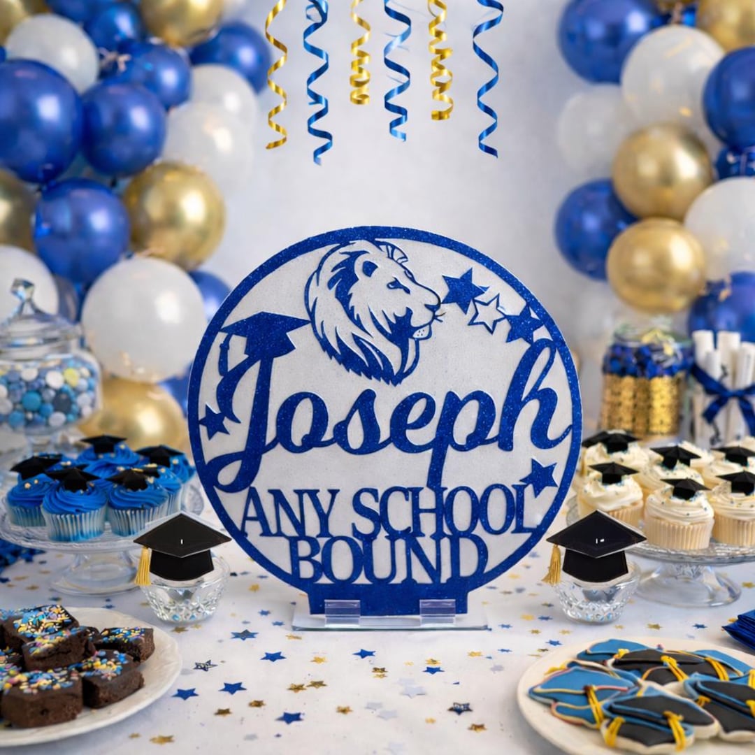 Glitter College Bound Graduation Sign, Multicolor Party Decor, Any Logo ...