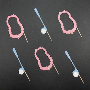 Putters or Pearls,putters or Pearls Cupcake Toppers,team Pearls or Putters cupcake toppers,gender reveal cupcakes,putters or Pearls,New Baby