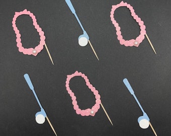 Putters or Pearls,putters or Pearls Cupcake Toppers,team Pearls or Putters cupcake toppers,gender reveal cupcakes,putters or Pearls,New Baby